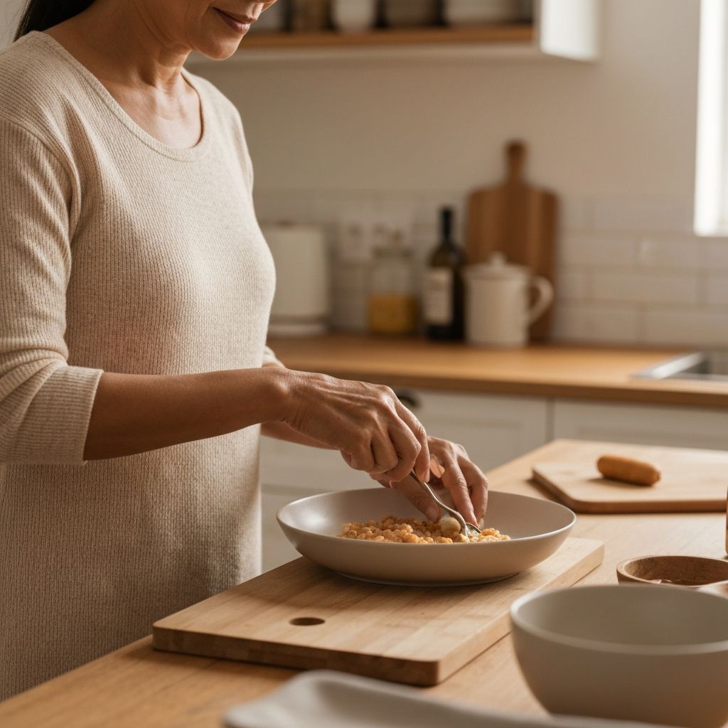 Mâini preparând o masă